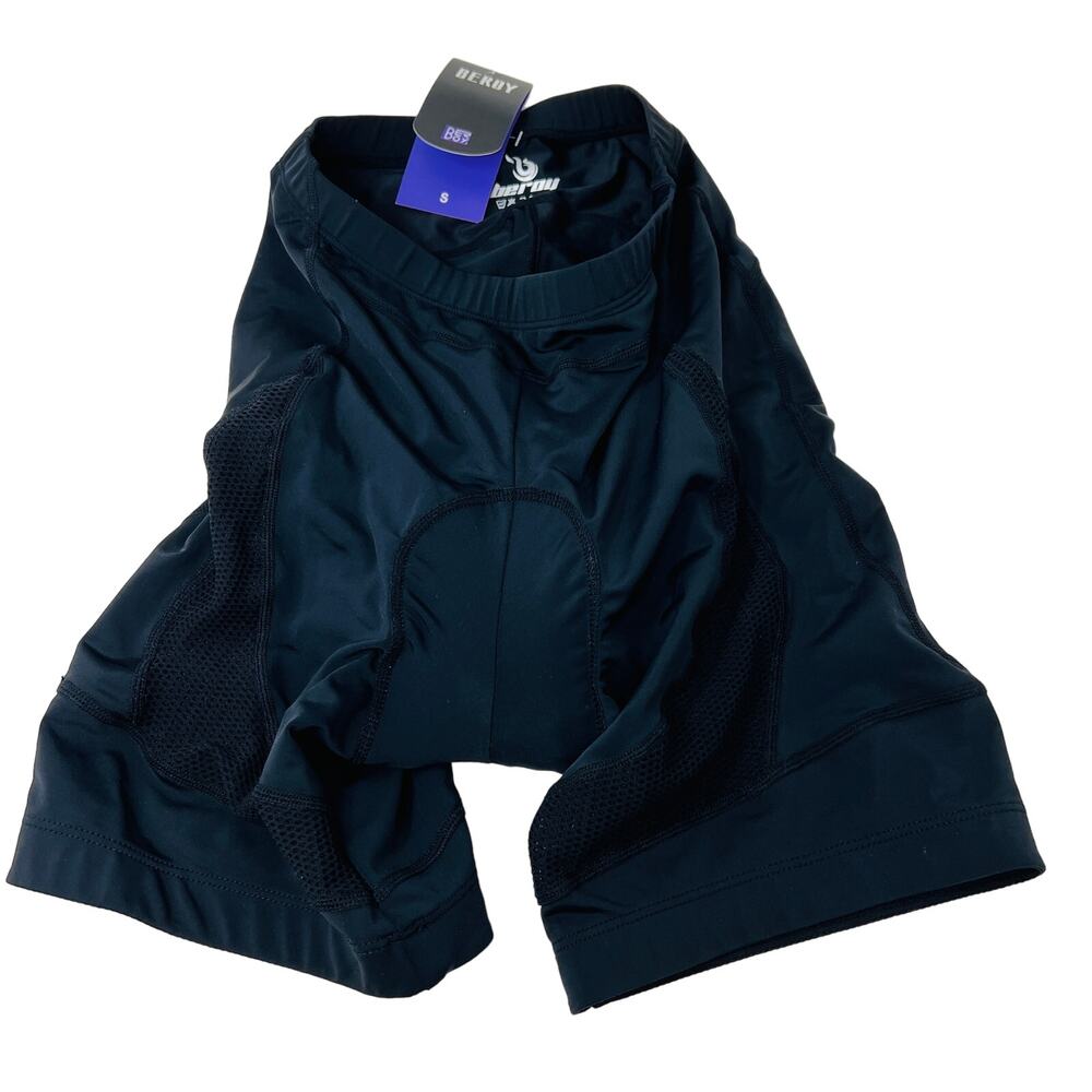 NEW! Berdy Padded Cycling Riding Athletic Shorts Black - S